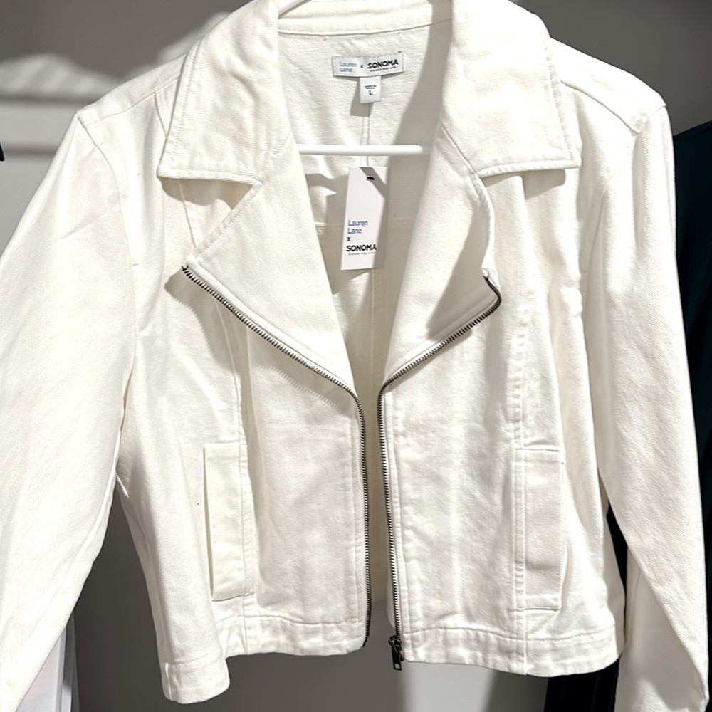 Lauren lane white denim jacket